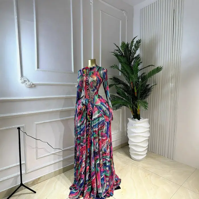 Robes longues maxi pour femmes rondes, col rond, robe printemps-été, taille cintrée, imprimé floral, robes de soirée élégantes vertes plissées