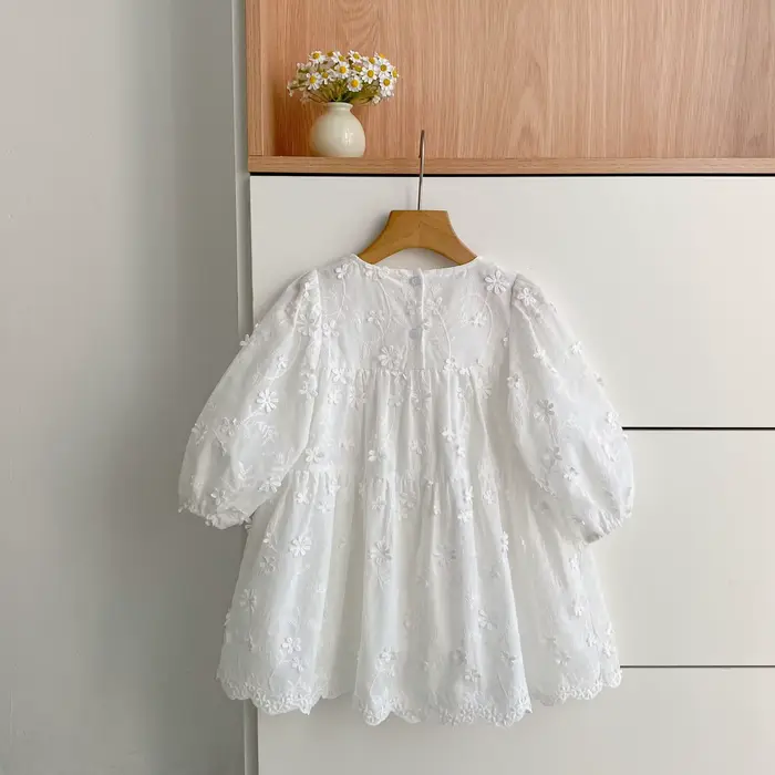 Robe de princesse en dentelle blanche pour filles