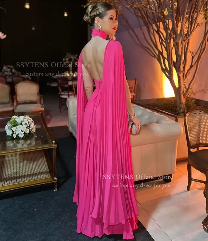 SSYTENS Robes de soirée dos nu rose fuchsia