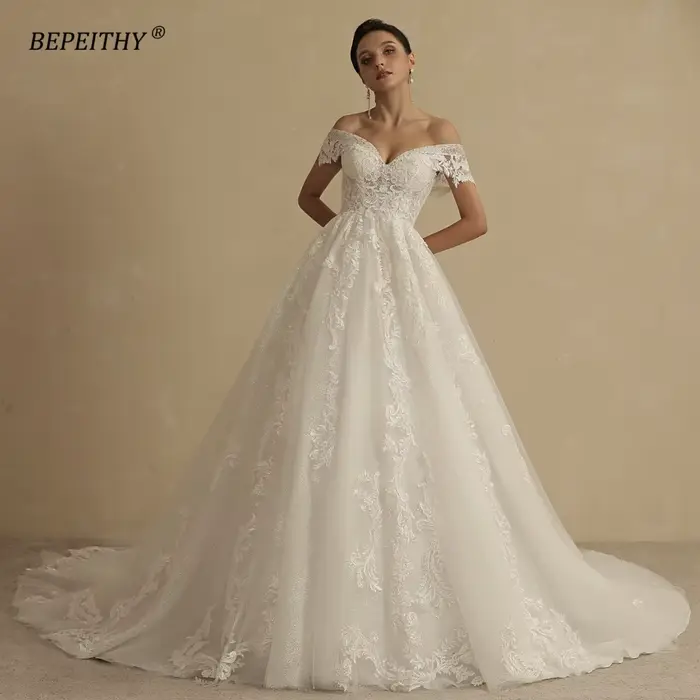 BEPEITHY personnalisé paillettes robes De mariée pour les femmes 2026 mariée romantique dentelle gra