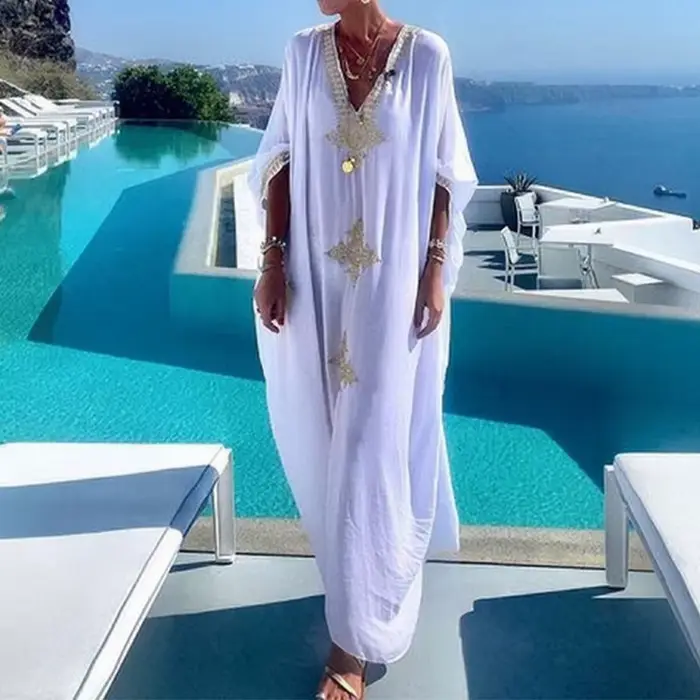 Robe de plage longue style bohème pour femme