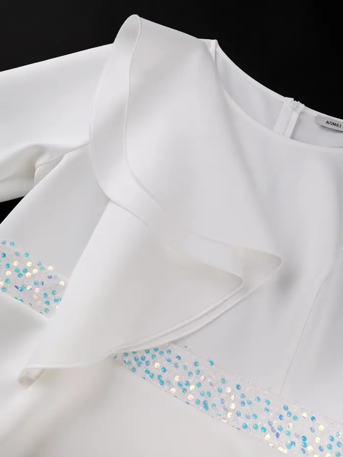 Robe élégante blanche pour femme à sequins