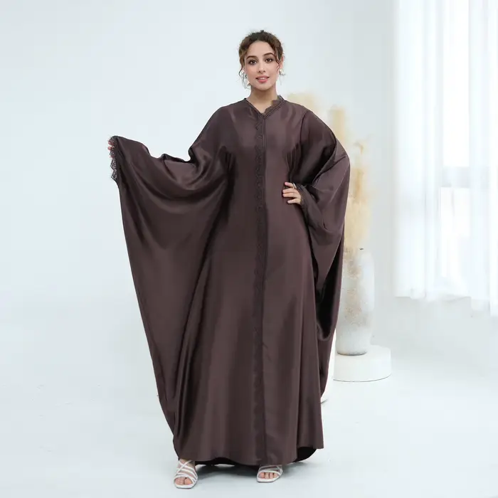 Robe en dentelle élégante pour femme abaya musulmane occassions spéciales soirée aïd kalenmos