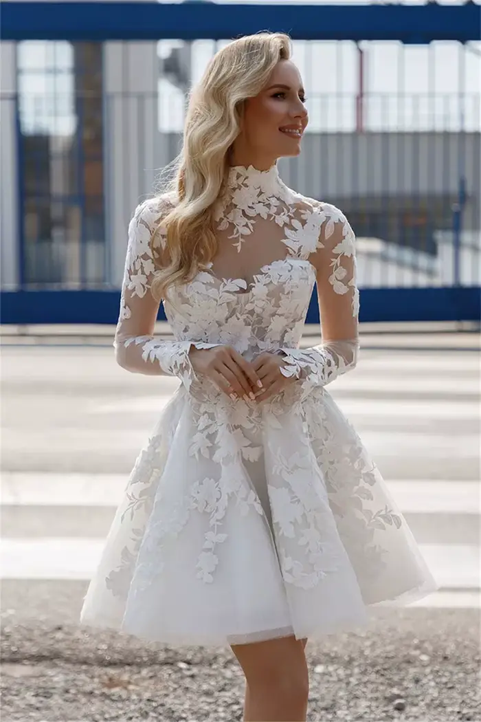 Robe De mariée courte en dentelle