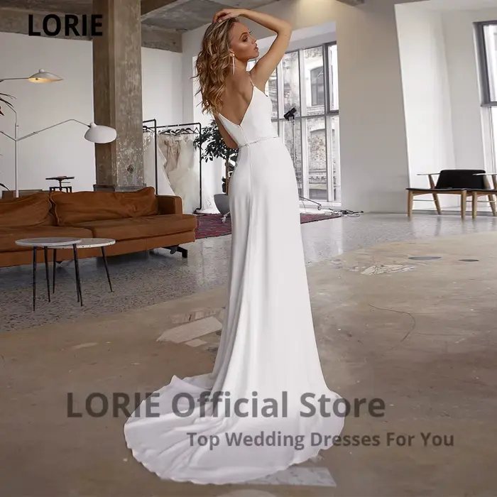 Robe de Mariée Sirène Blanche en Satin Doux