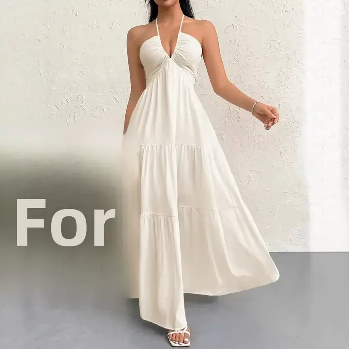 Robe trapèze plissée blanche