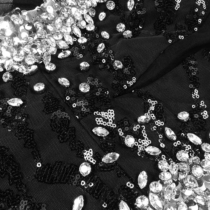Robe de soirée transparente sexy à paillettes en V profond