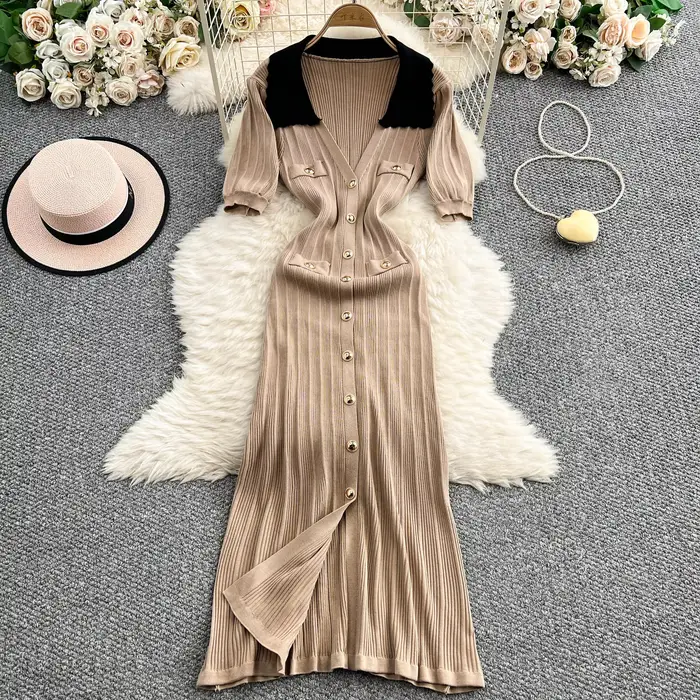 Robe longue décontractée pour femme REALEFT