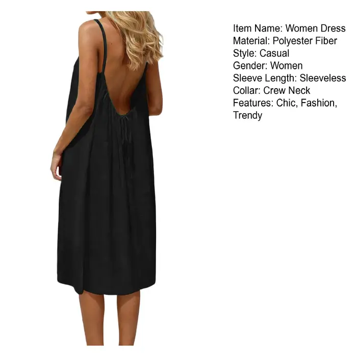 Robe à panneau en ULtressée pour femme, robe maxi, bretelles tressées, document solide, vacances, robe d'été de plage, élégante, hors initié