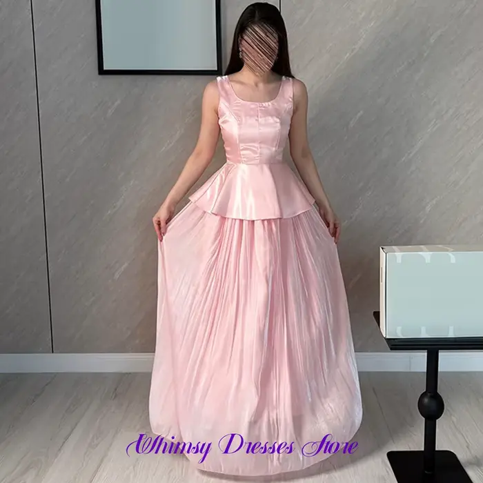 Robe de soirée élégante en organza rose