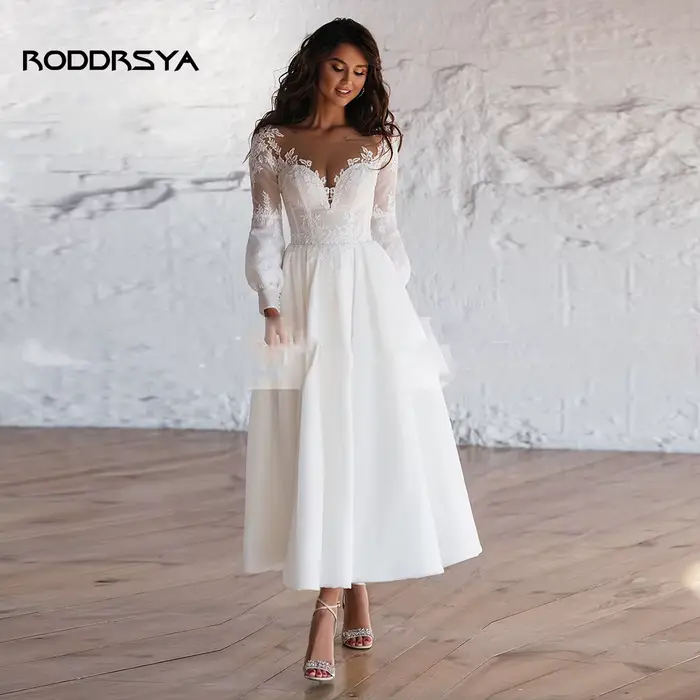 Robe de mariée courte vintage pour femmes