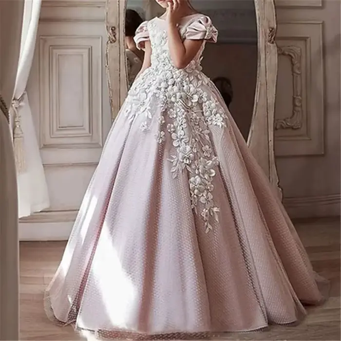 Robe de demoiselle d'honneur rose pour mariage