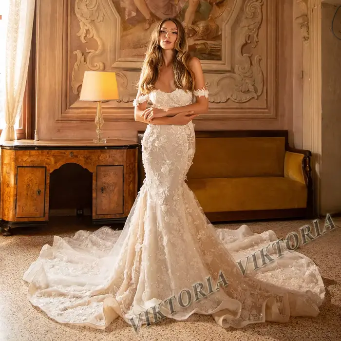 VIKTORIA luxueux trompette robes De mariée pour femme