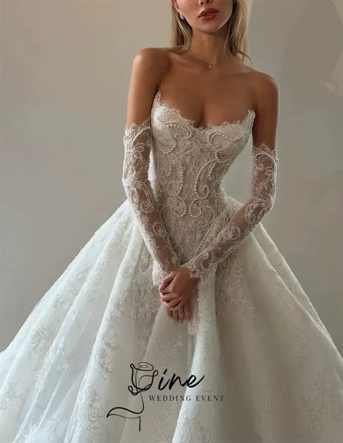 Oine Exquisite Nouveauté 2026 Robes de mariée coupe A-line plissées