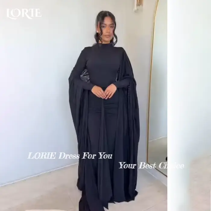 Robe de soirée sirène LORIE en polyester avec détails plissés et froncés, sur mesure pour femmes, idéale pour soirées officielles, proms et cérémonies spéciales