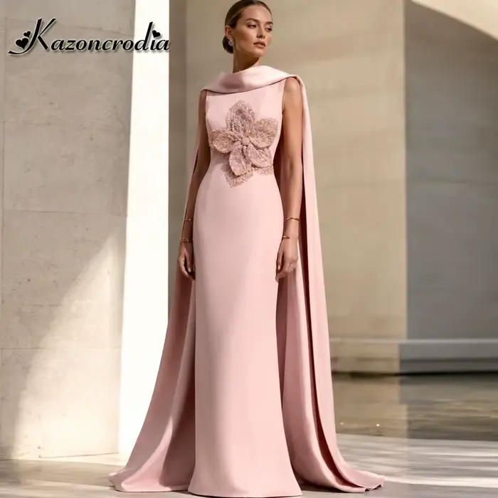 Kazon – robe fantaisie avec appliques de fleurs pour mère de la mariée