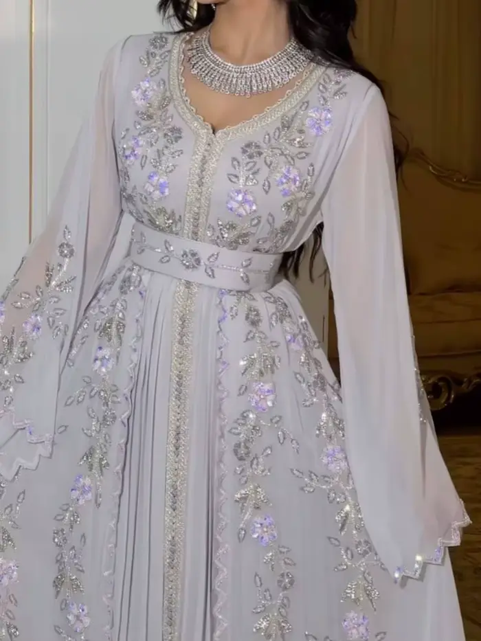 Robe de bal SAROULU en polyester et coton avec paillettes brillantes, sirène, col en V, soutien-gorge intégré, disponible en plusieurs couleurs et tailles pour femmes de tous âges occasions spéciales