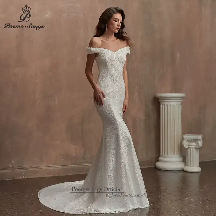 Robes de mariée en dentelle sirène pour femmes