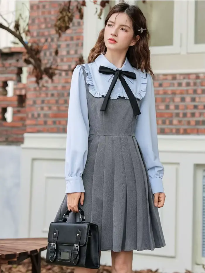 Cearance ventes pour femme vêtements angleterre Style Preppy robe courte pour adolescents étudiants 