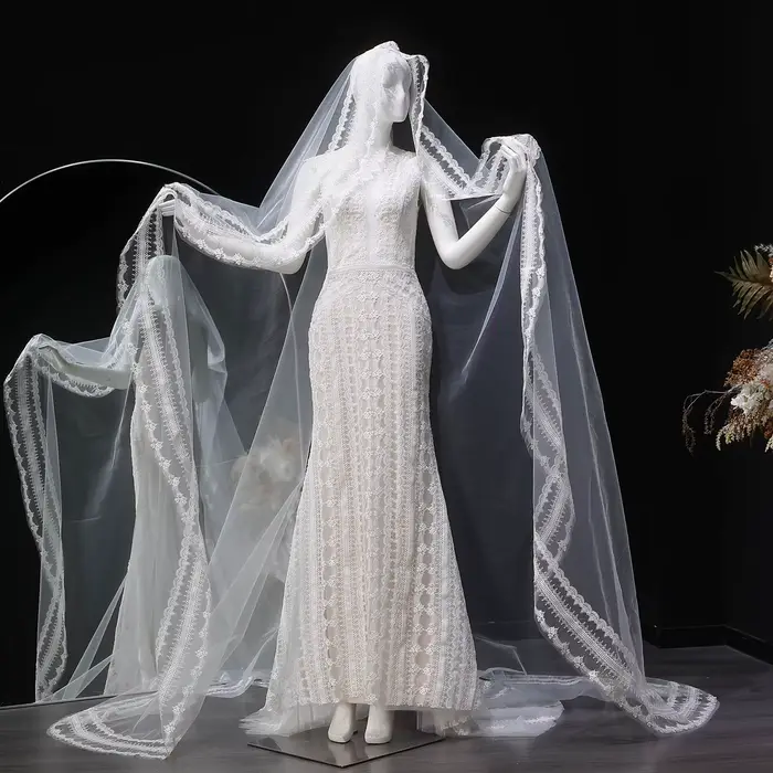 Robe de mariée sirène élégante Sheer Fairy pour femme avec traîne 2026