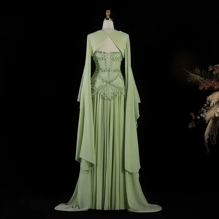 Robe de soirée élégante en mousseline de soie blanche avec doublure et veste, style exquis, perles et cristal, pour femmes de tous les âges, occasions formelles