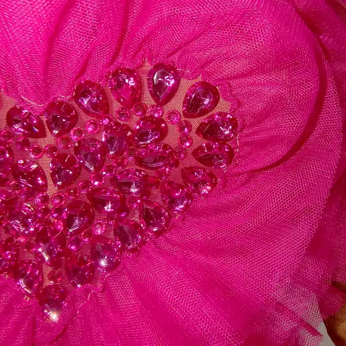 Nouvelle robe mini rose sexy 3D à volants en forme de cœur