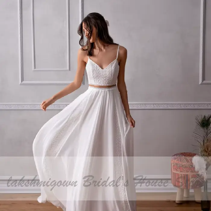 Robe de mariée deux pièces en dentelle personnalisée
