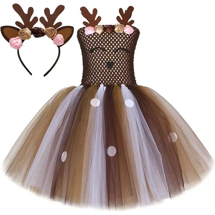Costumes de cerf de noël pour petites filles