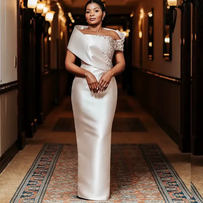 Robes de Soirée en Satin Champagne pour Mère de la Mariée 2026
