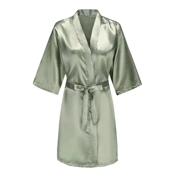 Enge Green-Robe Courte de Demoiselle d'Honneur en Satin pour Femme