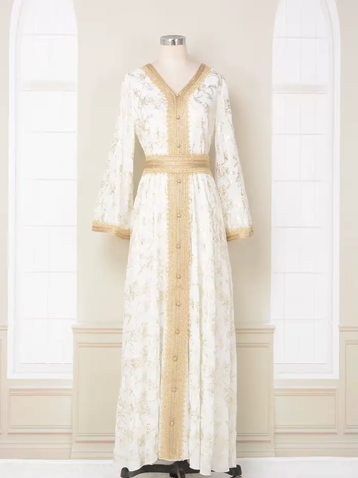 Robe d'été élégante à imprimé pour femmes, Abaya musulmane, robe longue, robe de soirée Dubaï, robe 