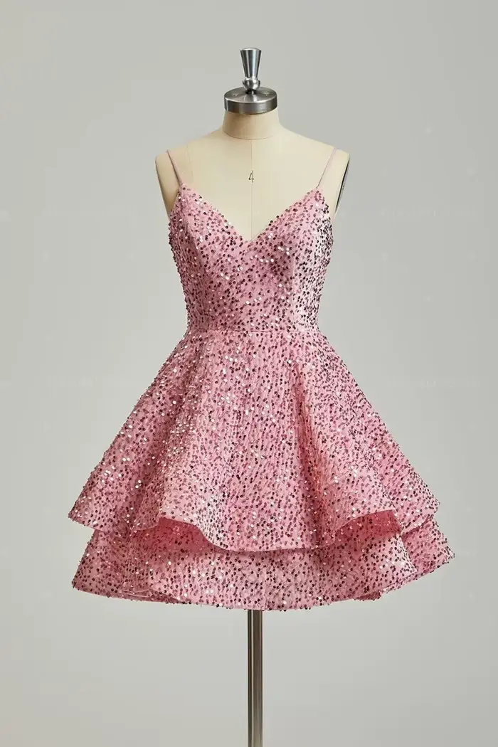 Robes de bal à sequins superposées pour adolescentes 2026