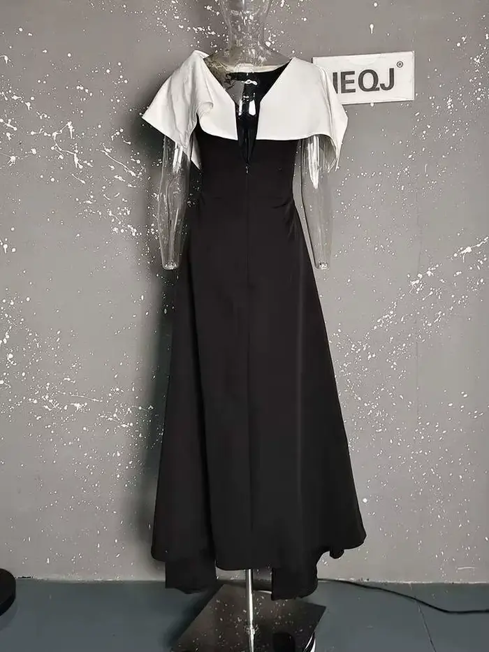 Robe de Soirée DEAT 2026 à Col Rond en Élasthanne avec Volants pour Femmes Âgées de 25 à 34 Ans Occasions Spéciales