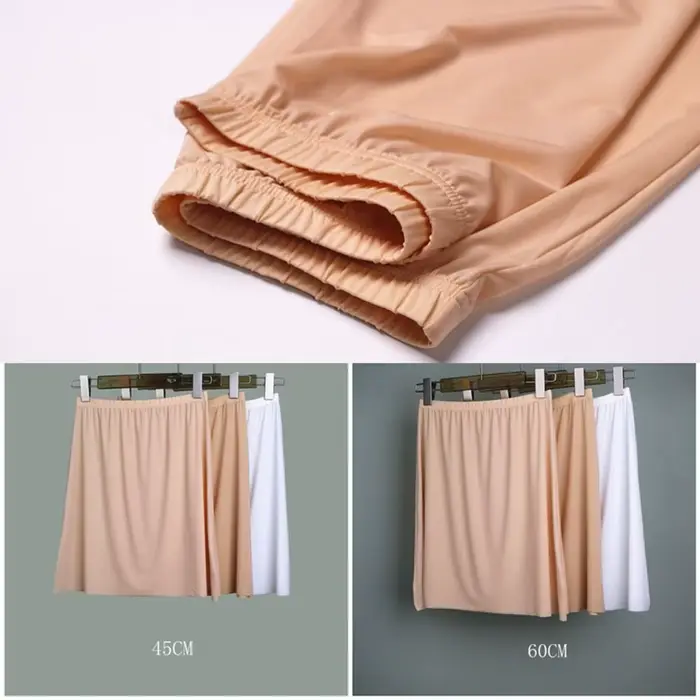 Jupon coloré pour fille, sous-robe de sécurité en soie glacée, longue et mi-longue