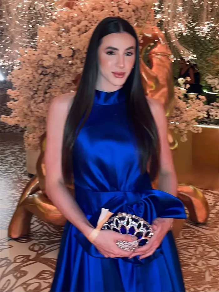 Mila bleu col haut robe de mariée personnalisé sans manches nœud sangle Satin robes de soirée élégant parole longueur vestidos de fiesta