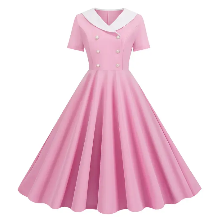 Robe vintage pour femme, tenue élégante et ajustée, uni, années 50 et 60, été, disponible en plusieurs tailles et couleurs, idéale pour les mariages et les soirées spéciales