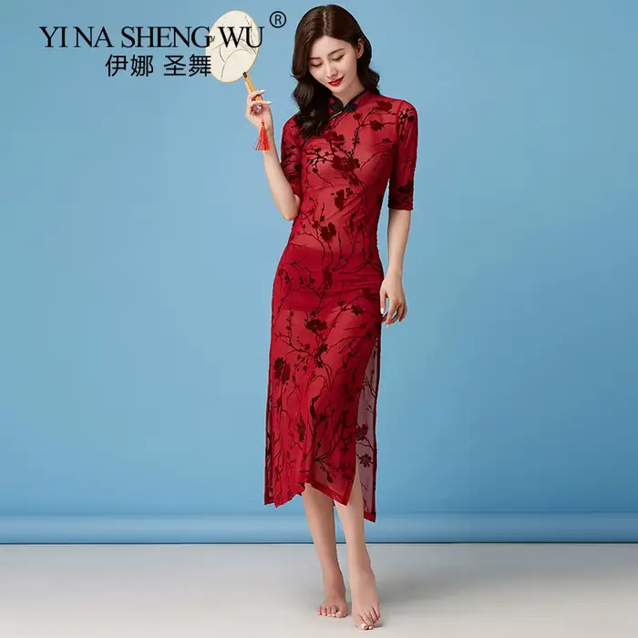 Robe de gaze Cheongsam de style chinois