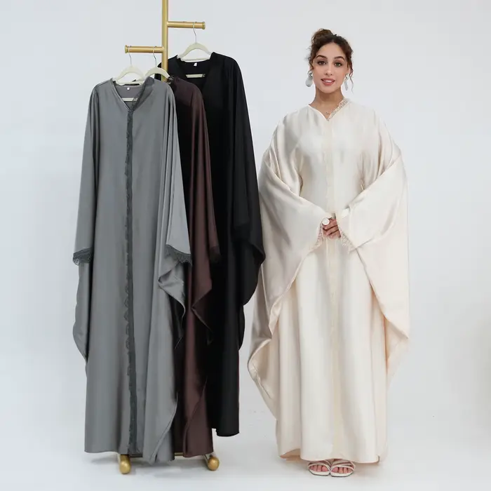 Robe en dentelle élégante pour femme abaya musulmane occassions spéciales soirée aïd kalenmos
