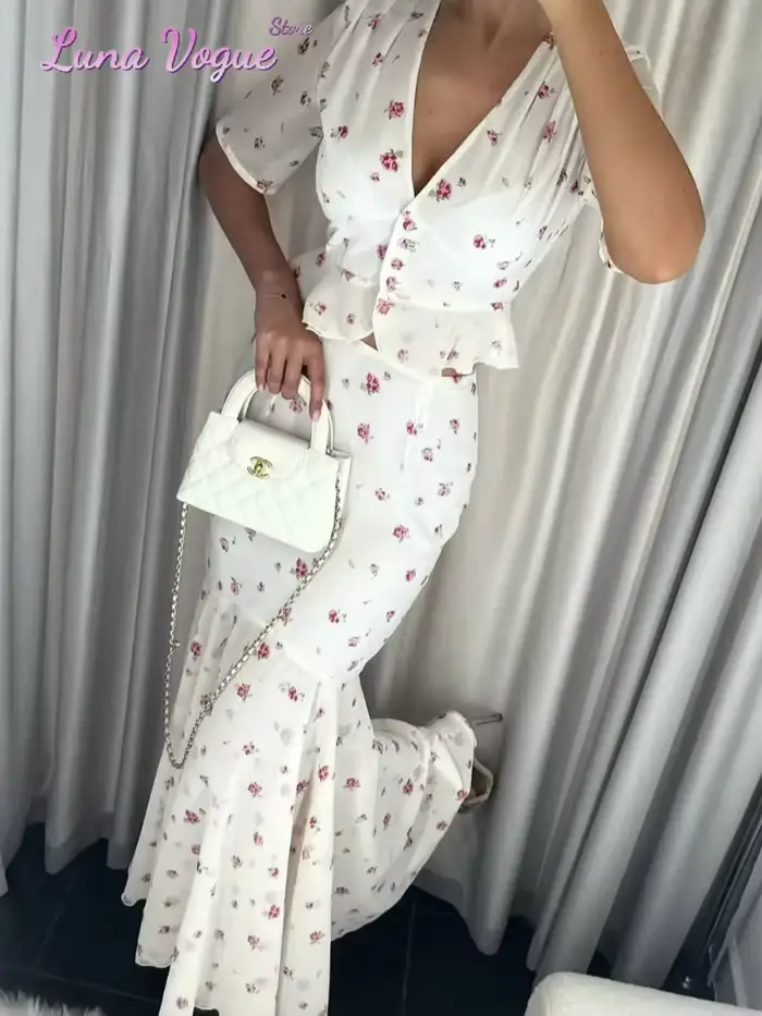 Robe longue élégante en mousseline pour femme