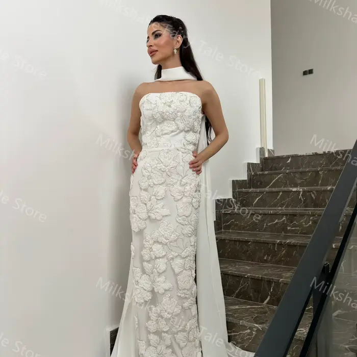 Robes de soirée sirène blanches pour femmes