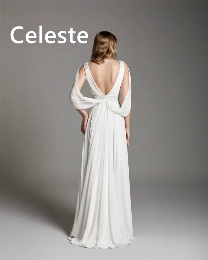 Robe De soirée en mousseline De soie blanche