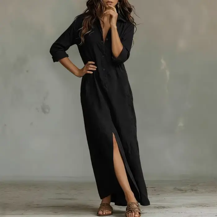 Robe Bohème Décontractée Polyester Longueur au Sol Femme Occasions Spéciales Blanc Bleu Brun Kaki Rose Noir Vert