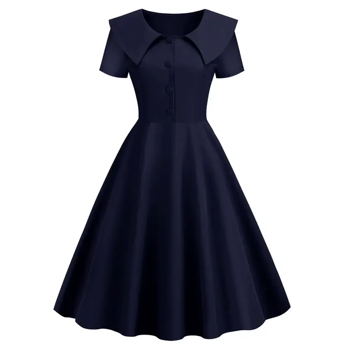 Robe vintage des années 1950 pour femmes, élégante et décontractée, polyester haute élasticité, sans manches, adaptée pour les soirées, cérémonies et journées quotidiennes