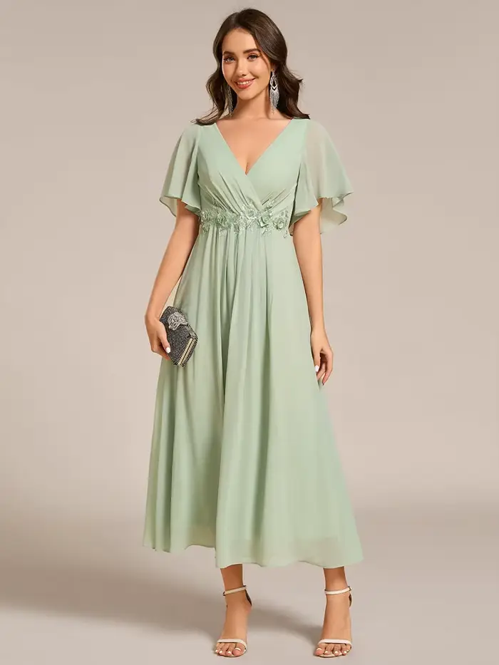 Robes de soirée élégantes à manches courtes