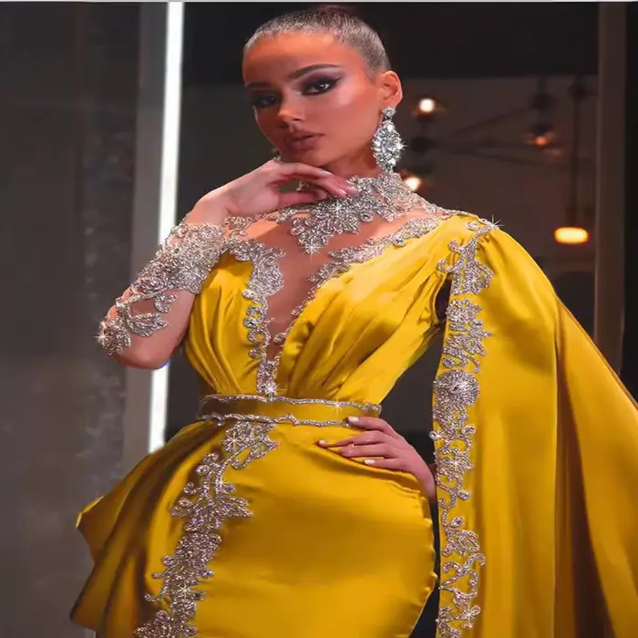 Robe longue à paillettes dorées pour femmes, jupe complète, taille haute, élégante pour soirées et événements spéciaux