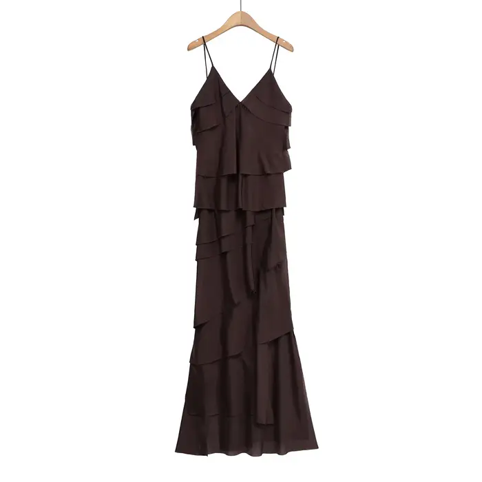 KADUWAKI femme été femmes décontracté col en V dos nu Robe mode Simple confortable conception couche