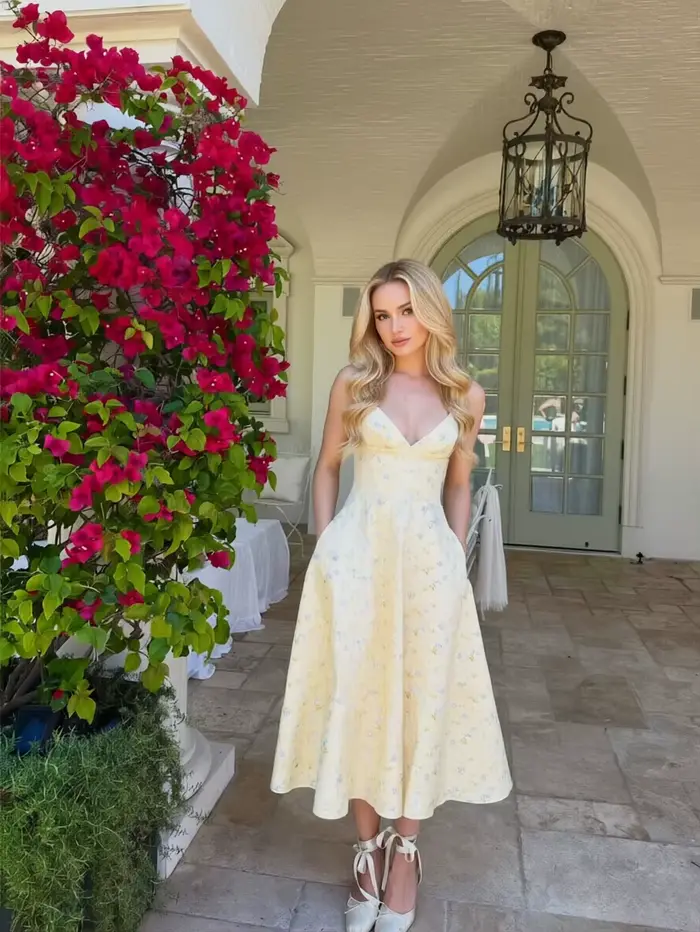 Suninbox Robe midi décontractée d'été à imprimé floral