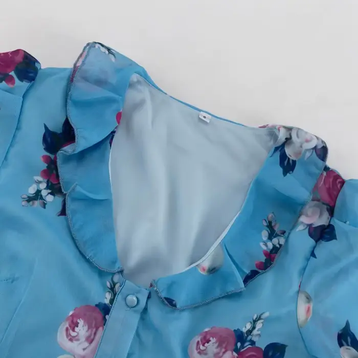 Robe Courte Imprimée Florale Douce pour Femme