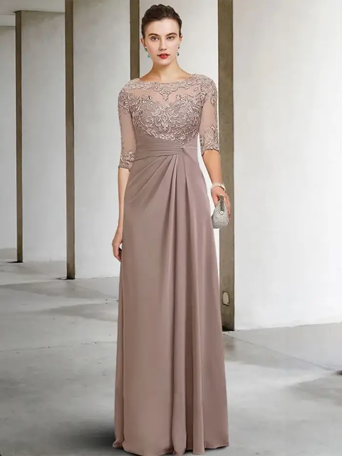 Robe de soirée en mousseline de soie pour mariage