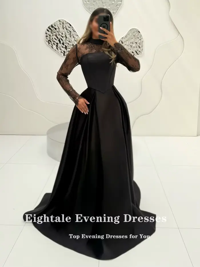 Robe de mariée noire arabe Eightale